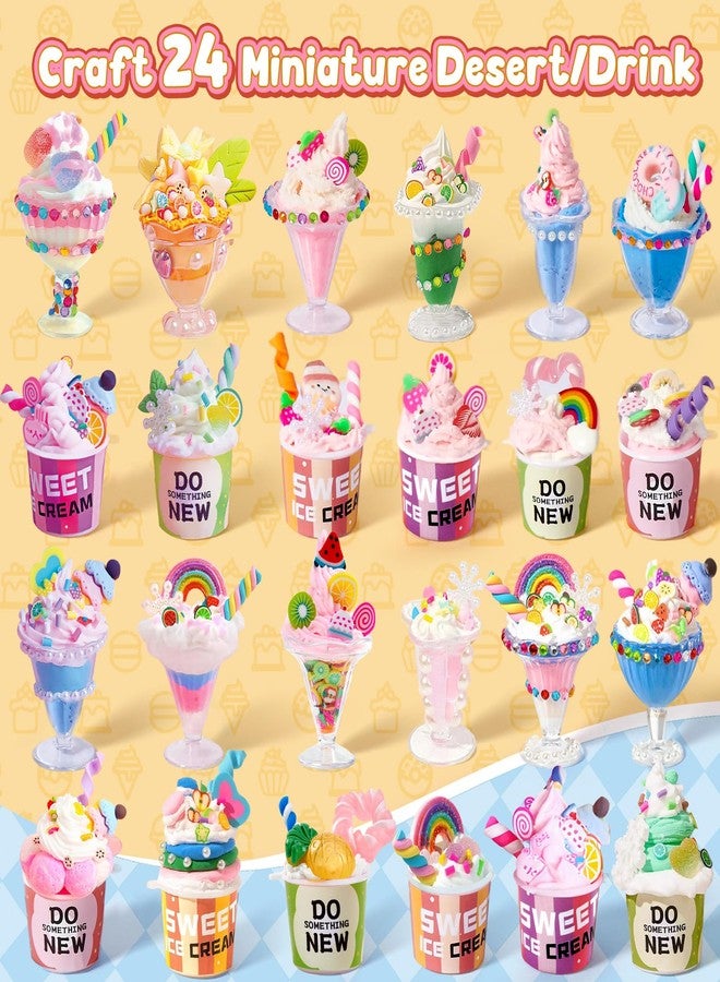 Cleboen Mini Dessert House DIY Toy Set, Making 24 Miniature Food Desserts, Resin & Clay Kitchen Play Food DIY Craft Kit for Kids Aged 8+, Ideal Girls Gift for Birthday Christmas, Not Edible - Image 2